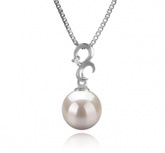 Kacey Blanc 8-9mm AA-qualité Akoya du Japon 925/1000 Argent-pendentif en perles