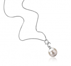 Kacey Blanc 8-9mm AA-qualité Akoya du Japon 925/1000 Argent-pendentif en perles