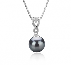 Kendra Noir 8-9mm AAAA-qualité perles d'eau douce 925/1000 Argent-pendentif en perles