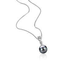 Kendra Noir 8-9mm AAAA-qualité perles d'eau douce 925/1000 Argent-pendentif en perles