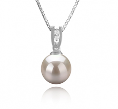 Nerea Blanc 8-9mm AAAA-qualité perles d'eau douce 925/1000 Argent-pendentif en perles