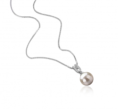 Nerea Blanc 8-9mm AAAA-qualité perles d'eau douce 925/1000 Argent-pendentif en perles