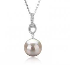 Sierra Blanc 9-10mm AAAA-qualité perles d'eau douce 925/1000 Argent-pendentif en perles