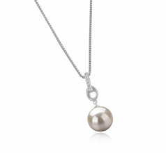 Sierra Blanc 9-10mm AAAA-qualité perles d'eau douce 925/1000 Argent-pendentif en perles