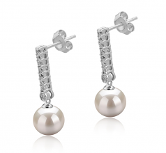 Verna Blanc 10-11mm AAAA-qualité perles d'eau douce 925/1000 Argent-Boucles d'oreilles en perles