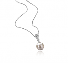 Kendra Blanc 8-9mm AAAA-qualité perles d'eau douce 925/1000 Argent-pendentif en perles