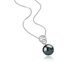 Marlo Noir 12-13mm AAA-qualité de Tahiti 925/1000 Argent-pendentif en perles