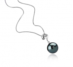 Lorna Noir 11-12mm AAA-qualité de Tahiti 925/1000 Argent-pendentif en perles