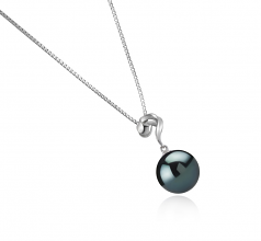 Lorna Noir 11-12mm AAA-qualité de Tahiti 925/1000 Argent-pendentif en perles