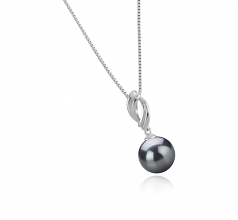 Shamara Noir 9-10mm AAA-qualité de Tahiti 925/1000 Argent-pendentif en perles