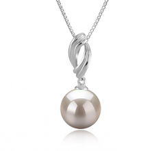 Shamara Blanc 9-10mm AAAA-qualité perles d'eau douce 925/1000 Argent-pendentif en perles