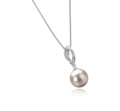 Shamara Blanc 9-10mm AAAA-qualité perles d'eau douce 925/1000 Argent-pendentif en perles