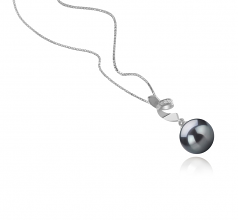 Winola Noir 9-10mm AAA-qualité de Tahiti 925/1000 Argent-pendentif en perles