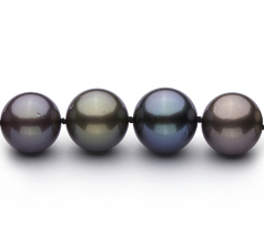 Multicolore 11.09-13.54mm AA+-qualité de Tahiti 585/1000 Or Blanc-Collier de perles