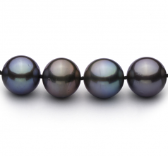 Multicolore 11.07-12.9mm AAA-qualité de Tahiti 585/1000 Or Blanc-Collier de perles
