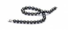 Noir 11-13.5mm AA+-qualité de Tahiti 585/1000 Or Blanc-Collier de perles