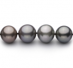 Multicolore 9.22-13.87mm AA+-qualité de Tahiti 585/1000 Or Blanc-Collier de perles