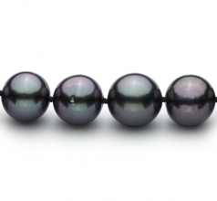 Noir 9.1-11mm AA+-qualité de Tahiti 585/1000 Or Blanc-Collier de perles