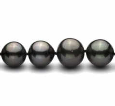 Noir 9.5-11mm AAA-qualité de Tahiti 585/1000 Or Blanc-Collier de perles
