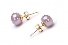 Lavande 7-8mm AAA-qualité perles d'eau douce-Boucles d'oreilles en perles