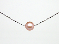 Rose 10-10.5mm AAAA-qualité perles d'eau douce 925/1000 Argent-pendentif en perles