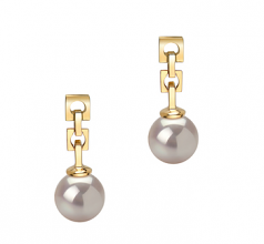 Anya Blanc 6-7mm AA-qualité Akoya du Japon 585/1000 Or Jaune-Boucles d'oreilles en perles