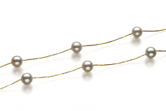 Gobelet en étain Blanc 6-7mm AA-qualité Akoya du Japon 585/1000 Or Jaune-Collier de perles