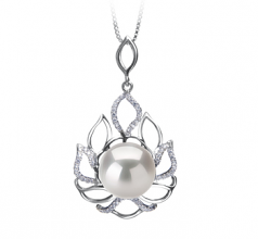 Calida Blanc 12-13mm AA+-qualité perles d'eau douce - Edison 925/1000 Argent-pendentif en perles