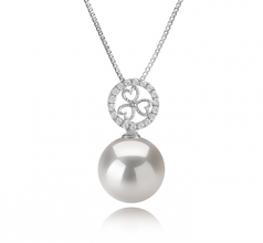 Klara Blanc 12-13mm AA+-qualité perles d'eau douce - Edison 925/1000 Argent-pendentif en perles