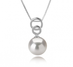 Marlo Blanc 12-13mm AA+-qualité perles d'eau douce - Edison 925/1000 Argent-pendentif en perles