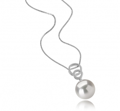 Marlo Blanc 12-13mm AA+-qualité perles d'eau douce - Edison 925/1000 Argent-pendentif en perles