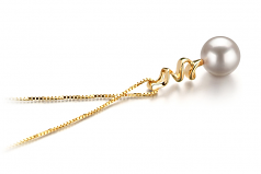 Greta Blanc 6-7mm AA-qualité Akoya du Japon 585/1000 Or Jaune-pendentif en perles