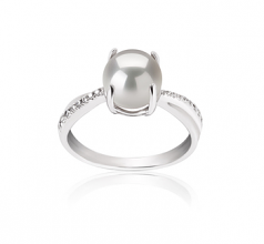 Forever Blanc 7.5-8mm AAAA-qualité perles d'eau douce 925/1000 Argent-Bague perles