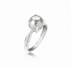 Forever Blanc 7.5-8mm AAAA-qualité perles d'eau douce 925/1000 Argent-Bague perles