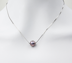 Noir 10-10.5mm AAAA-qualité perles d'eau douce 925/1000 Argent-pendentif en perles