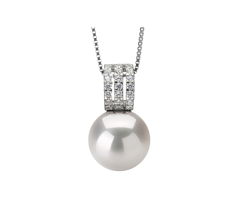 Colette Blanc 12-13mm AA+-qualité perles d'eau douce - Edison 925/1000 Argent-pendentif en perles