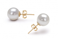 Blanc 8-9mm AA-qualité Akoya du Japon-Boucles d'oreilles en perles