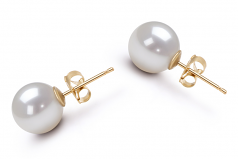 Blanc 8-9mm AA-qualité Akoya du Japon-Boucles d'oreilles en perles