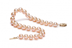Rose 6-7mm AA-qualité perles d'eau douce Rempli D'or-Bracelet de perles
