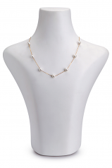 Gobelet en étain Blanc 7-8mm AAA-qualité Akoya du Japon 585/1000 Or Jaune-Collier de perles
