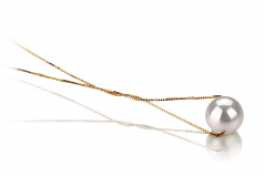 Kristine Blanc 8-9mm AAA-qualité Akoya du Japon 585/1000 Or Jaune-pendentif en perles