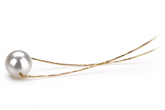 Christine Blanc 8-9mm AAA-qualité Akoya du Japon 585/1000 Or Jaune-pendentif en perles