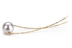 Kristine Blanc 8-9mm AAA-qualité Akoya du Japon 585/1000 Or Jaune-pendentif en perles