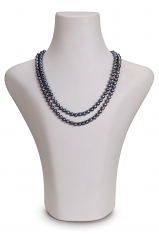 Alexandra Noir 6-7mm AA-qualité perles d'eau douce 925/1000 Argent-Collier de perles