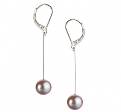 Amy Lavande 8-9mm AA-qualité perles d'eau douce 925/1000 Argent-Boucles d'oreilles en perles