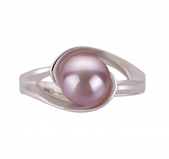 Claire Lavande 6-7mm AAA-qualité perles d'eau douce 925/1000 Argent-Bague perles
