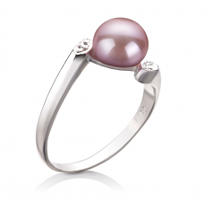 Dana Lavande 6-7mm AAA-qualité perles d'eau douce 925/1000 Argent-Bague perles