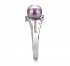 Jenna Lavande 7-8mm AAA-qualité perles d'eau douce 925/1000 Argent-Bague perles