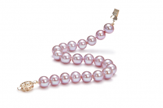 Lavande 8.5-9.5mm AAA-qualité perles d'eau douce Rempli D'or-Bracelet de perles