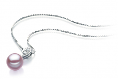 Daria Lavande 7-8mm AAAA-qualité perles d'eau douce 925/1000 Argent-pendentif en perles